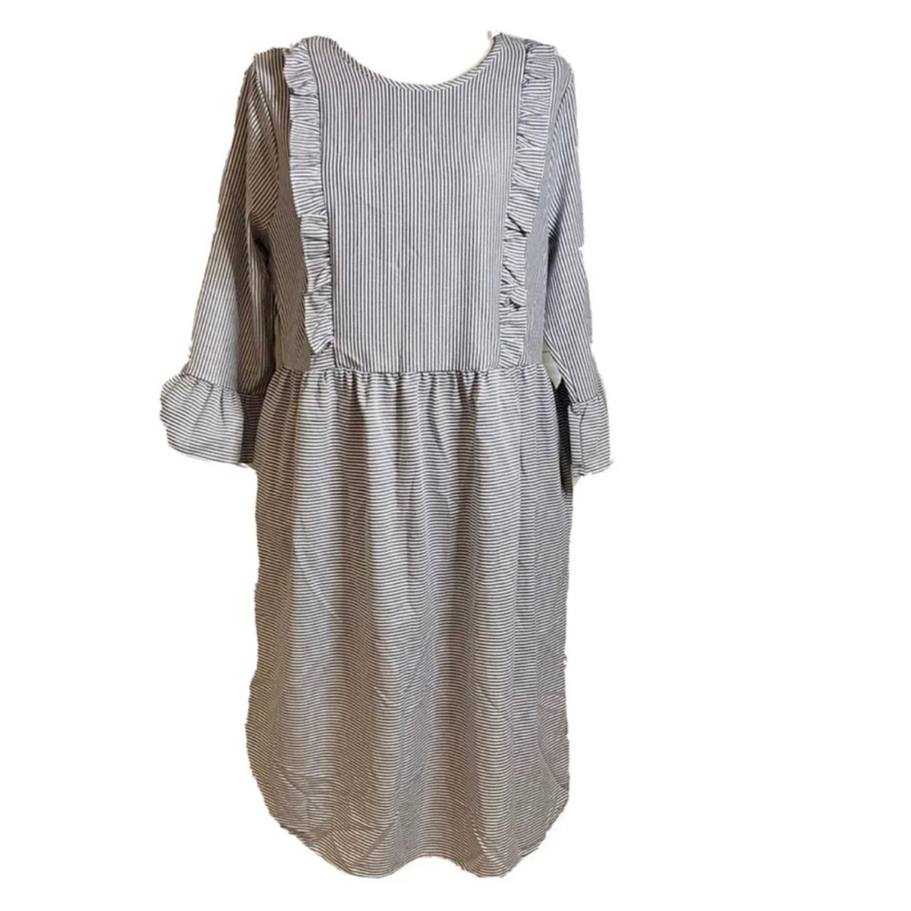 Roolee L Striped Ruffle Dress